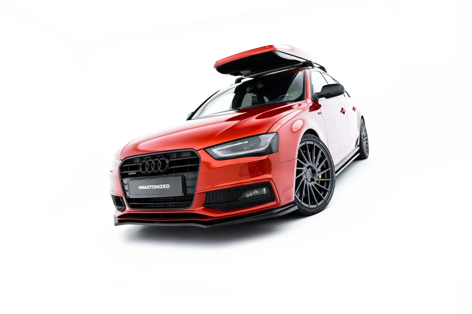 Maxton Design Frontsplitter V.4 für Audi A4 S line S4 B8 FL – Schwarz glänzend