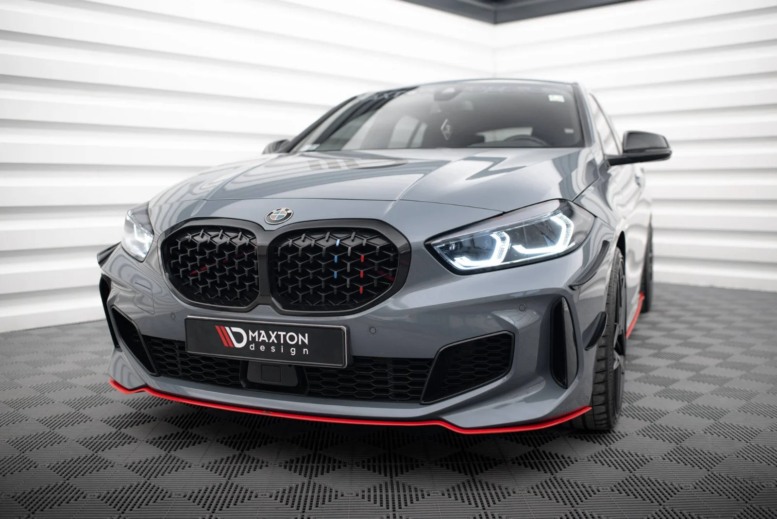 Maxton Frontsplitter V.4 für BMW 1er M-Paket M135i 128ti F40 – Schwarz glänzend – BM-1-40-MPACK-FD4RED