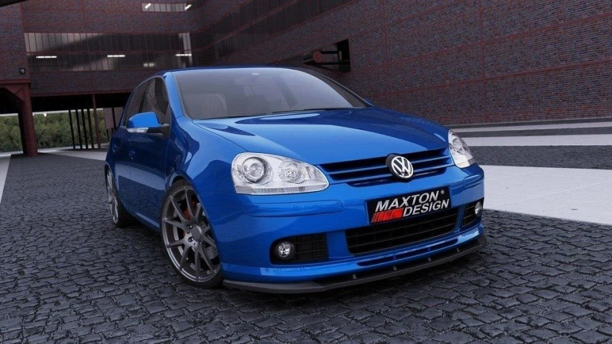 Maxton Frontsplitter für VW Golf 5 (Für Votex Frontschürze – Schwarz glänzend