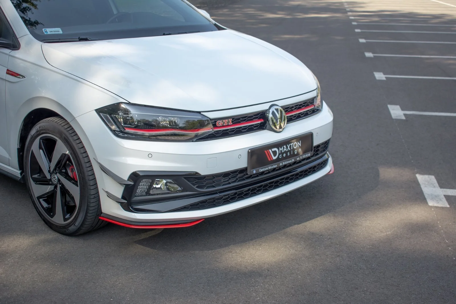 Maxton Design Frontsplitter für VW Polo GTI R-line Mk6 – Schwarz glänzend