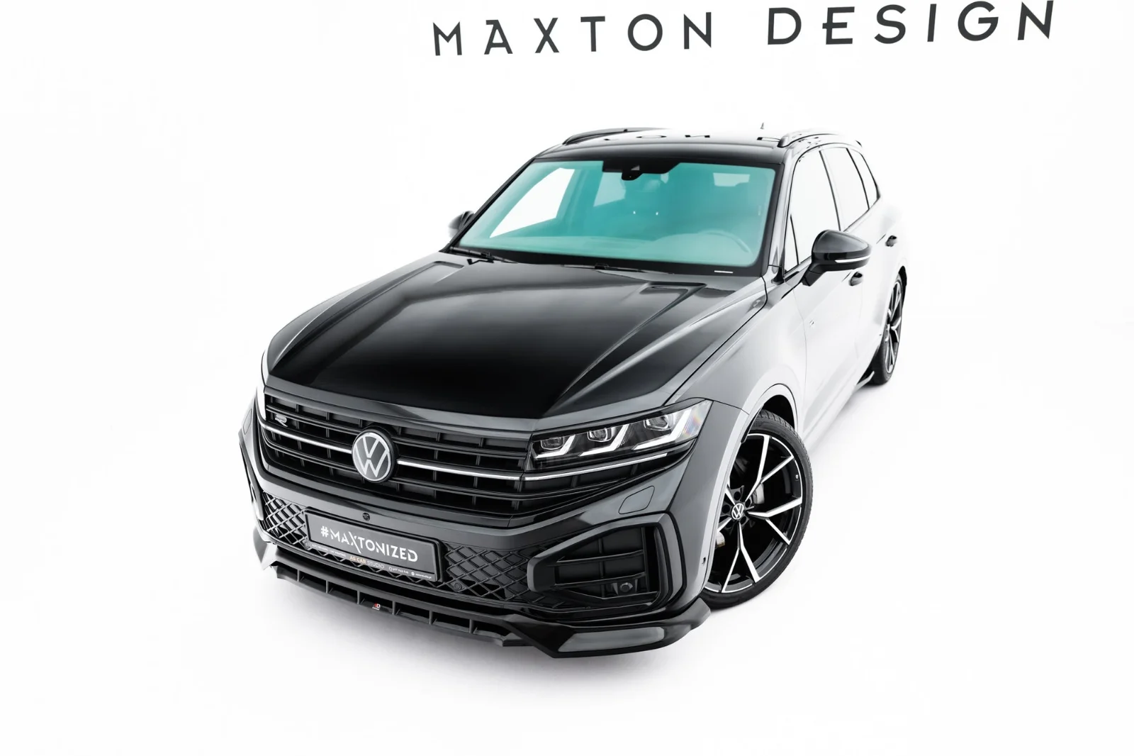 Maxton Design Frontsplitter für VW Touareg R-Line Mk3 FL – Schwarz glänzend