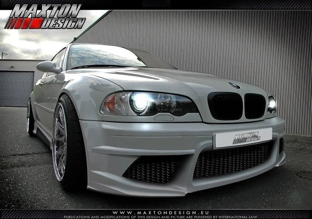 Maxton Frontstoßstange BMW 3er E46 4D Saloon Generation V – Schwarz glänzend/matt
