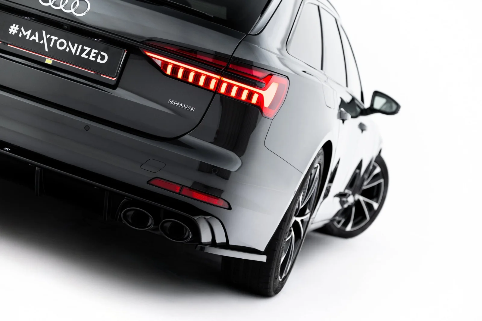 Maxton Design Heck-Seitensplitter für Audi A6 C8 FL – Schwarz glänzend