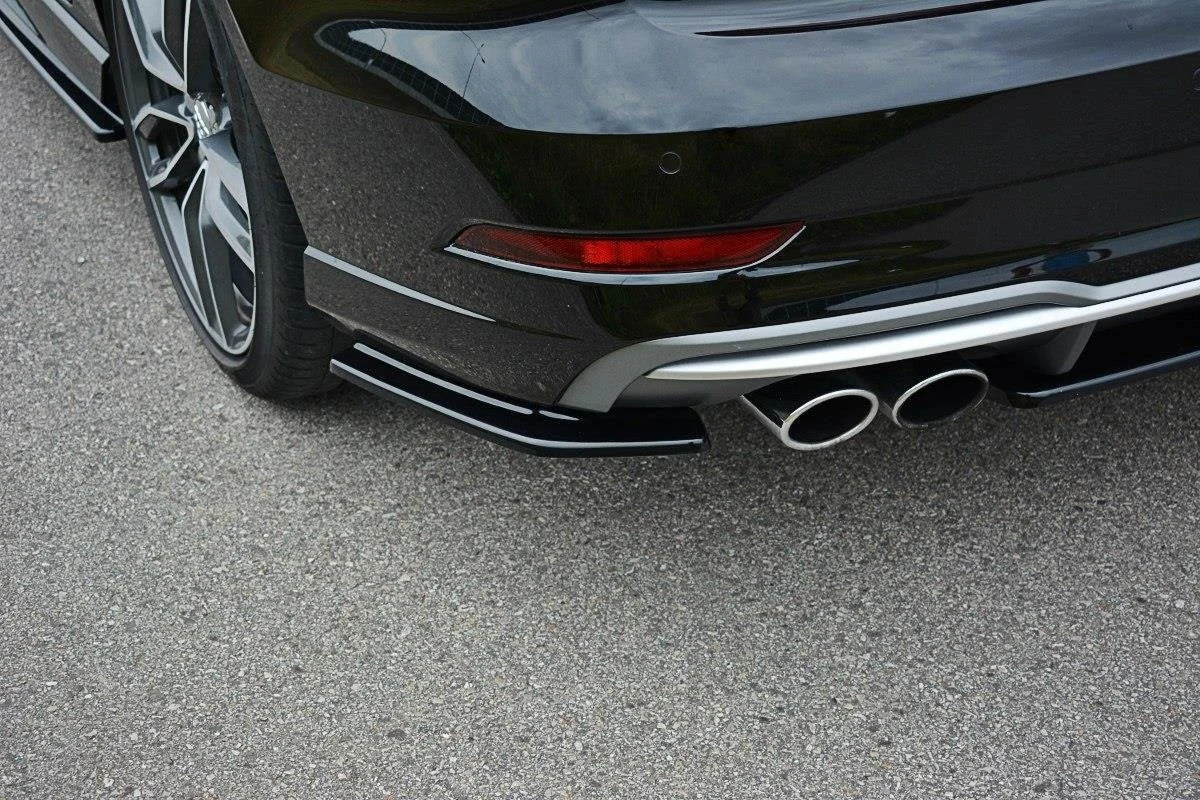 Maxton Heck-Seitensplitter für Audi S3 A3 S line 8V FL – Schwarz glänzend