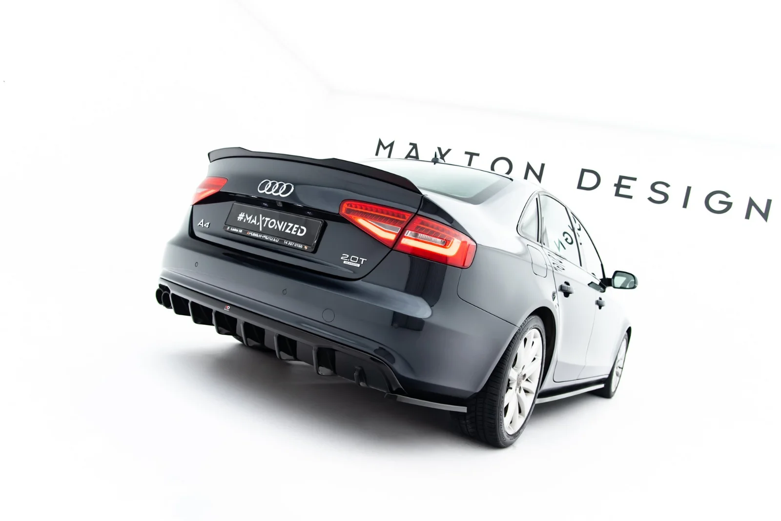 Maxton Design Heck-Seitensplitter V.1 für Audi A4 B8 FL – Schwarz glänzend