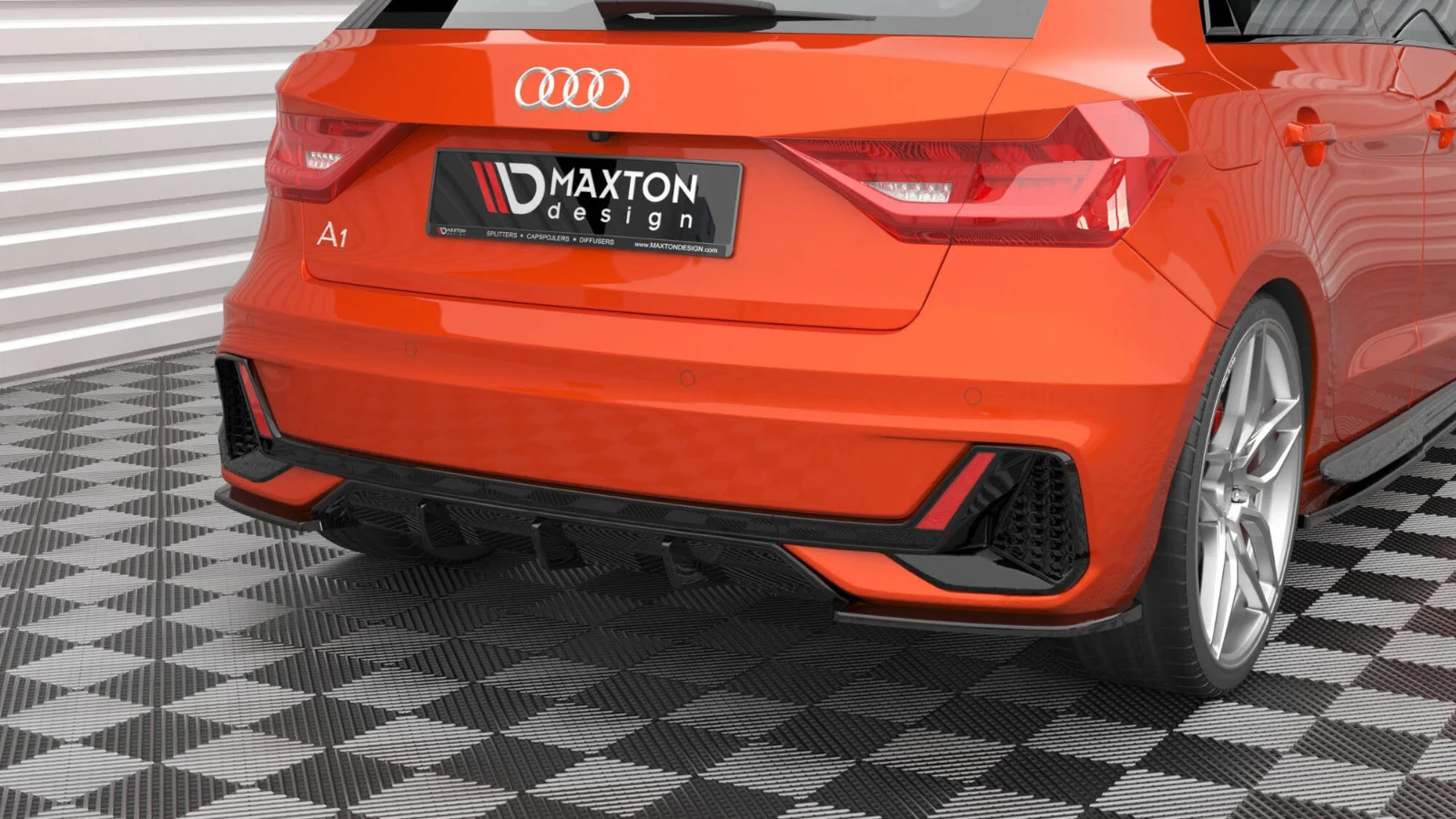 Maxton Design Heck-Seitensplitter V.2 für Audi A1 S line GB – Schwarz glänzend