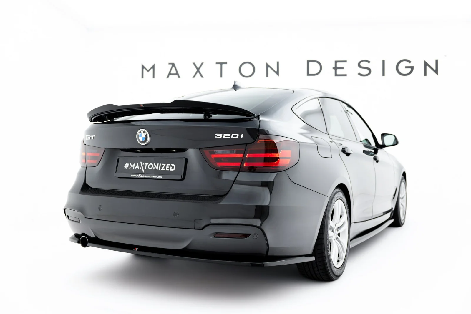 Maxton Heck-Seitensplitter V.2 für BMW 3er GT M-Paket F34 – Schwarz glänzend