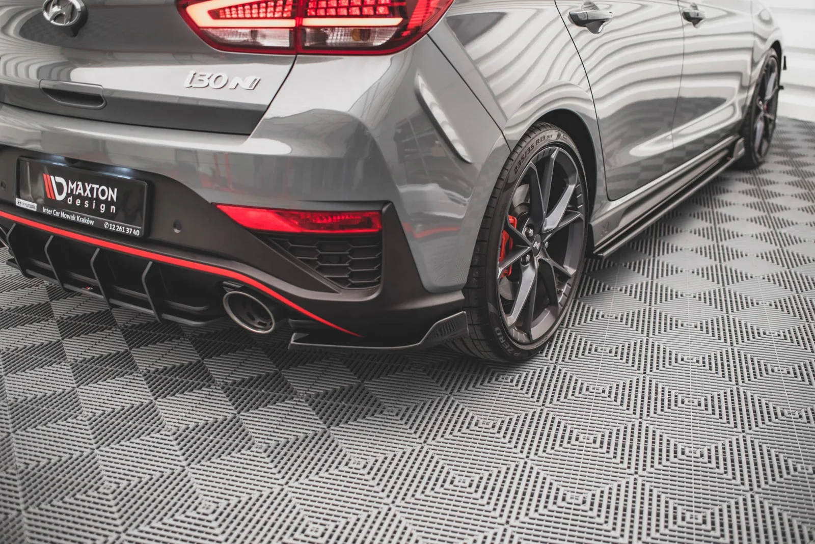 Maxton Heck-Seitensplitter V.3 für Hyundai i30 N Mk3 FL – Schwarz glänzend