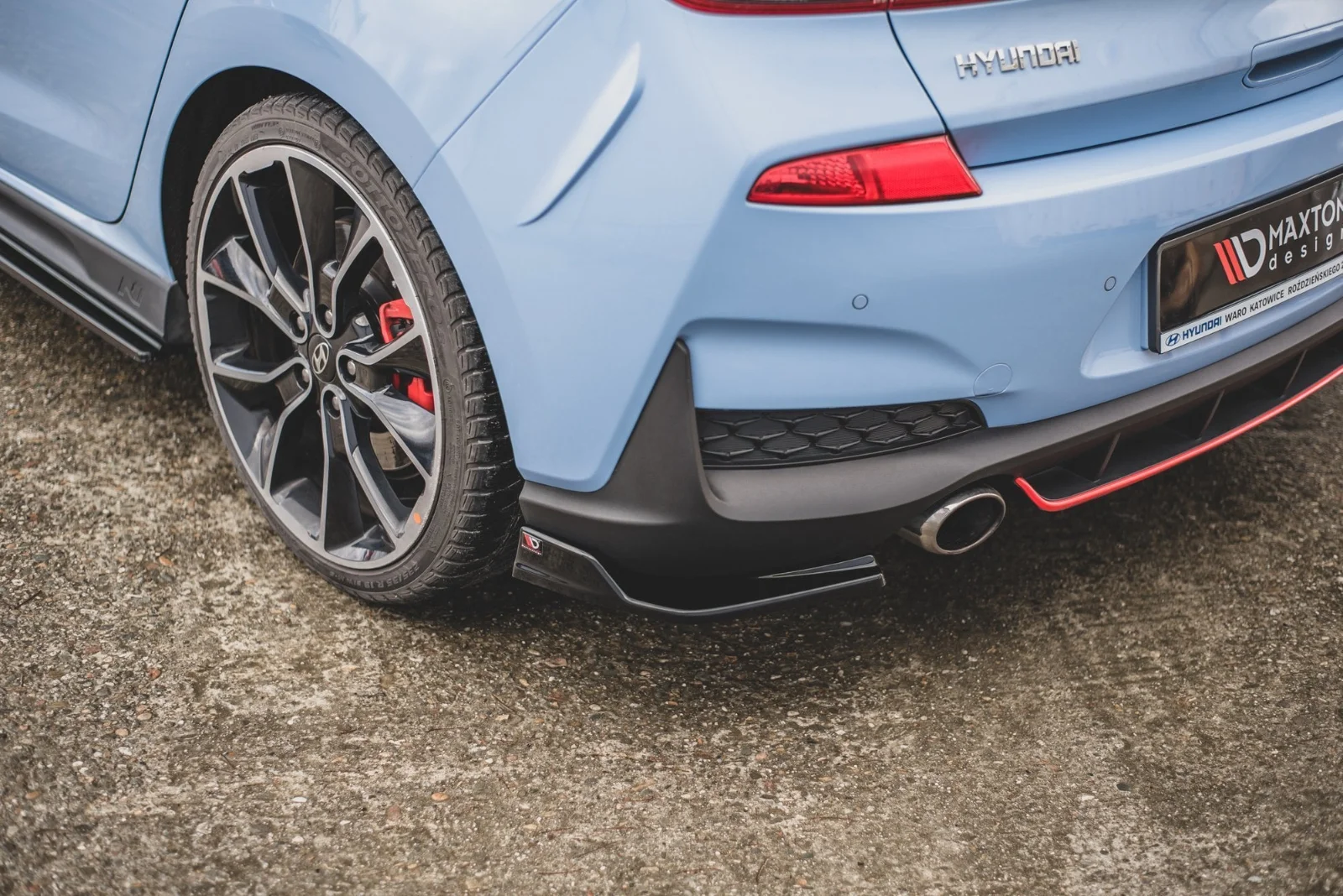 Maxton Design Heck-Seitensplitter V.3 für Hyundai i30 N Mk3 – Schwarz glänzend