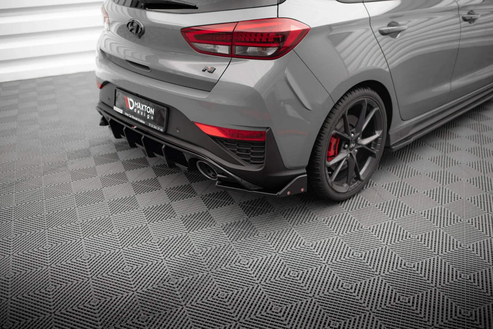 Maxton Heck-Seitensplitter V.4 für Hyundai i30 N Mk3 FL – Schwarz glänzend