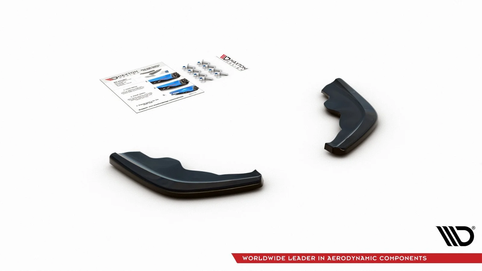 Maxton Heck-Seitensplitter V.6 für BMW 1er F40 M-Paket – Schwarz glänzend