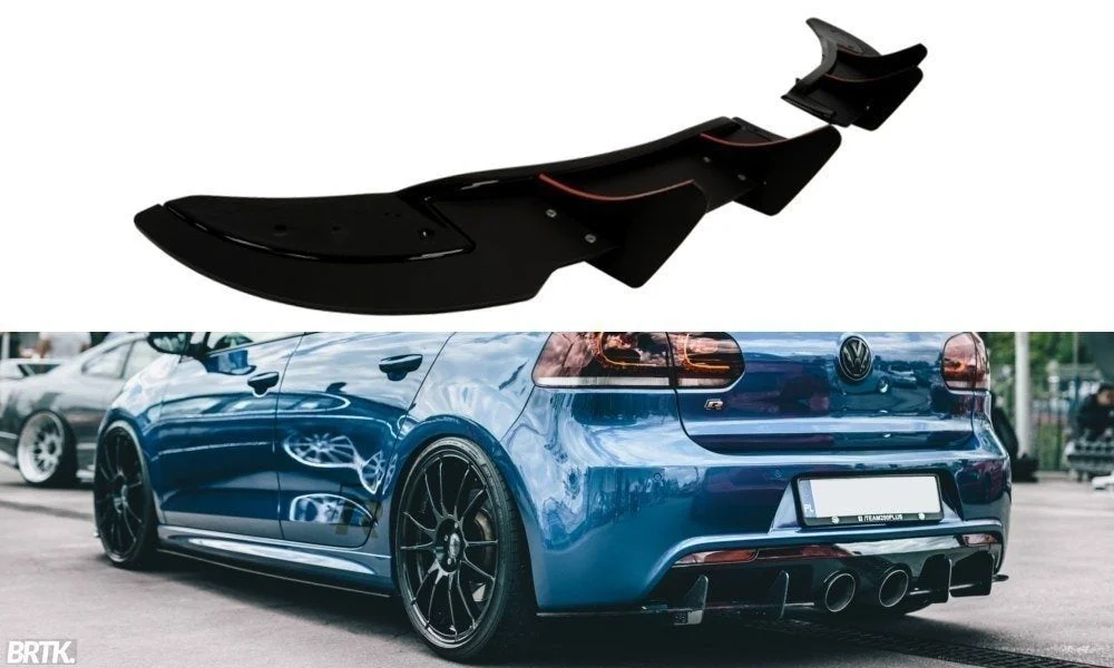 Maxton Design Heck-Seitensplitter für VW Golf 6 R (CNC) – Schwarz glänzend/matt