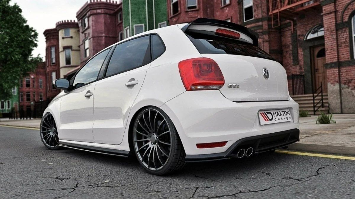 Maxton Design Heck-Seitensplitter für VW Polo GTI Mk5 FL – Schwarz glänzend – VW-PO-5F-GTI-RSD1+RD1G