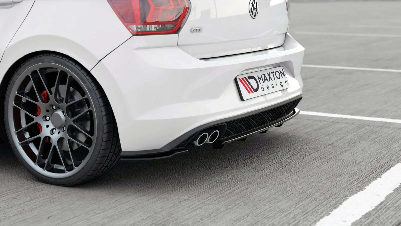 Maxton Design Heck-Seitensplitter für VW Polo GTI R-line Mk6 – Schwarz glänzend