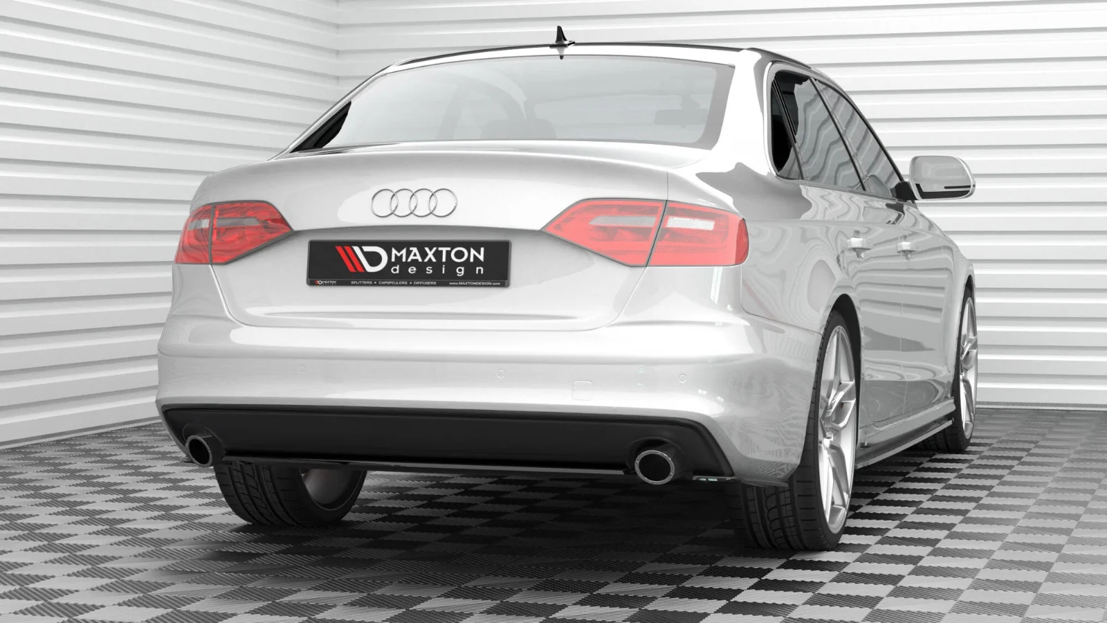 Maxton Design Hecksplitter für Audi A4 S line B8 FL – Schwarz glänzend