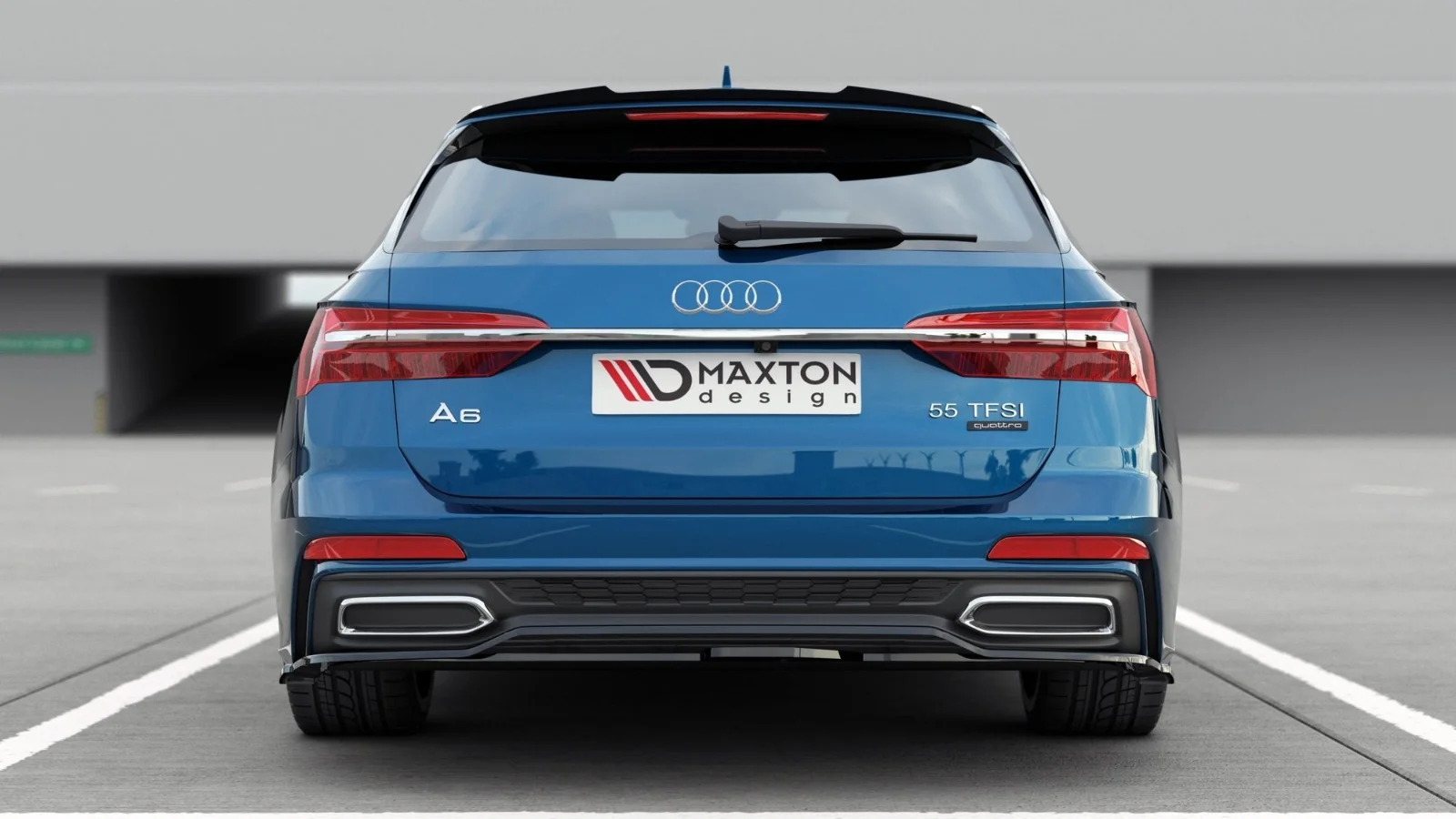 Maxton Design Hecksplitter für Audi A6 S line C8 – Schwarz glänzend – AU-A6-C8-SLINE-RD1G