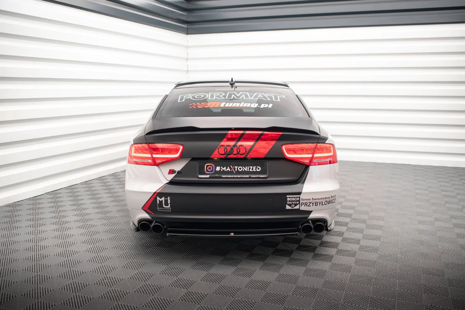 Maxton Design Hecksplitter für Audi S8 D4 – Schwarz glänzend