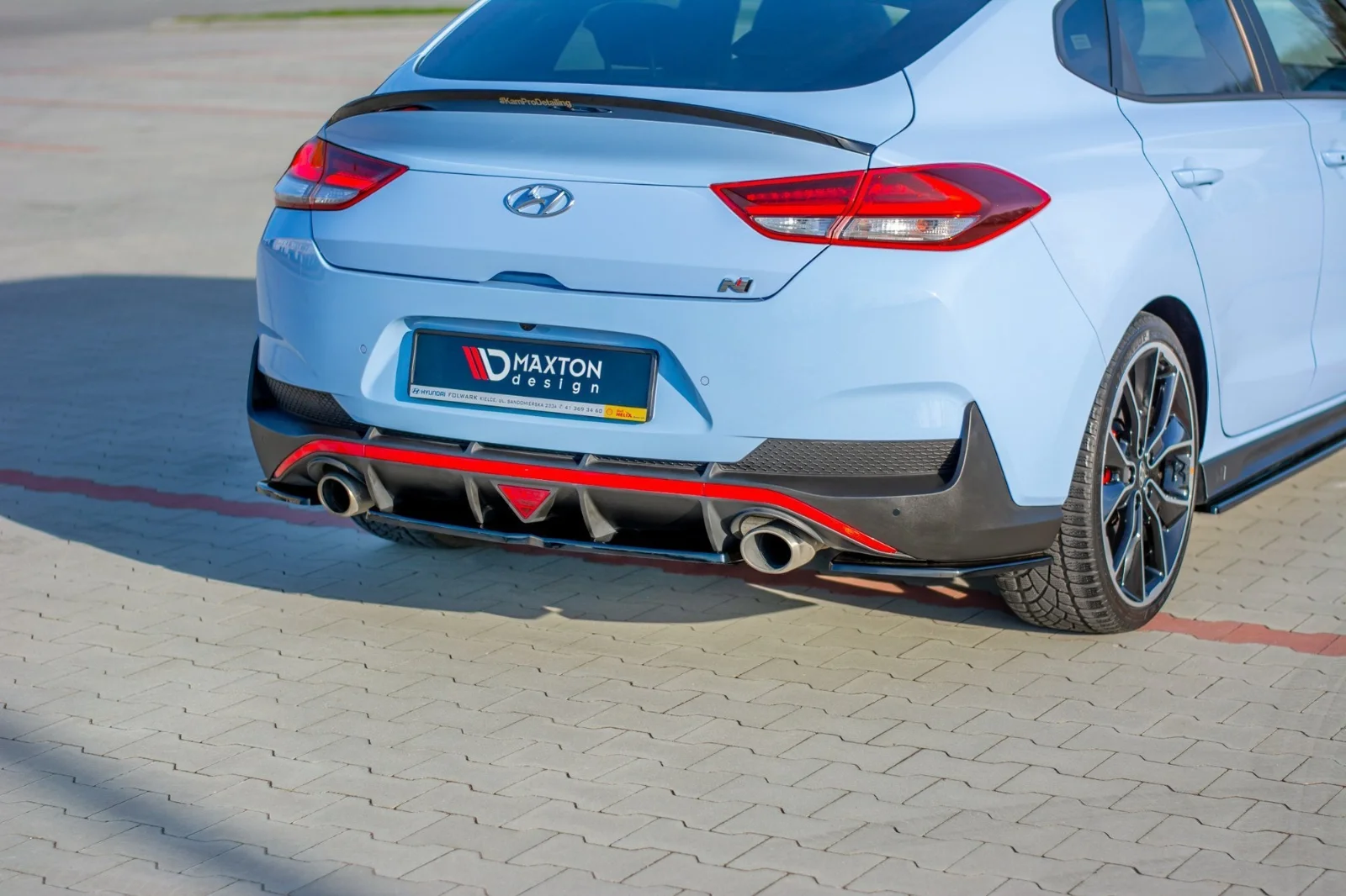 Maxton Design Hecksplitter für Hyundai i30 N Mk3 – Schwarz glänzend – HY-I30-3-N-FB-RD1G