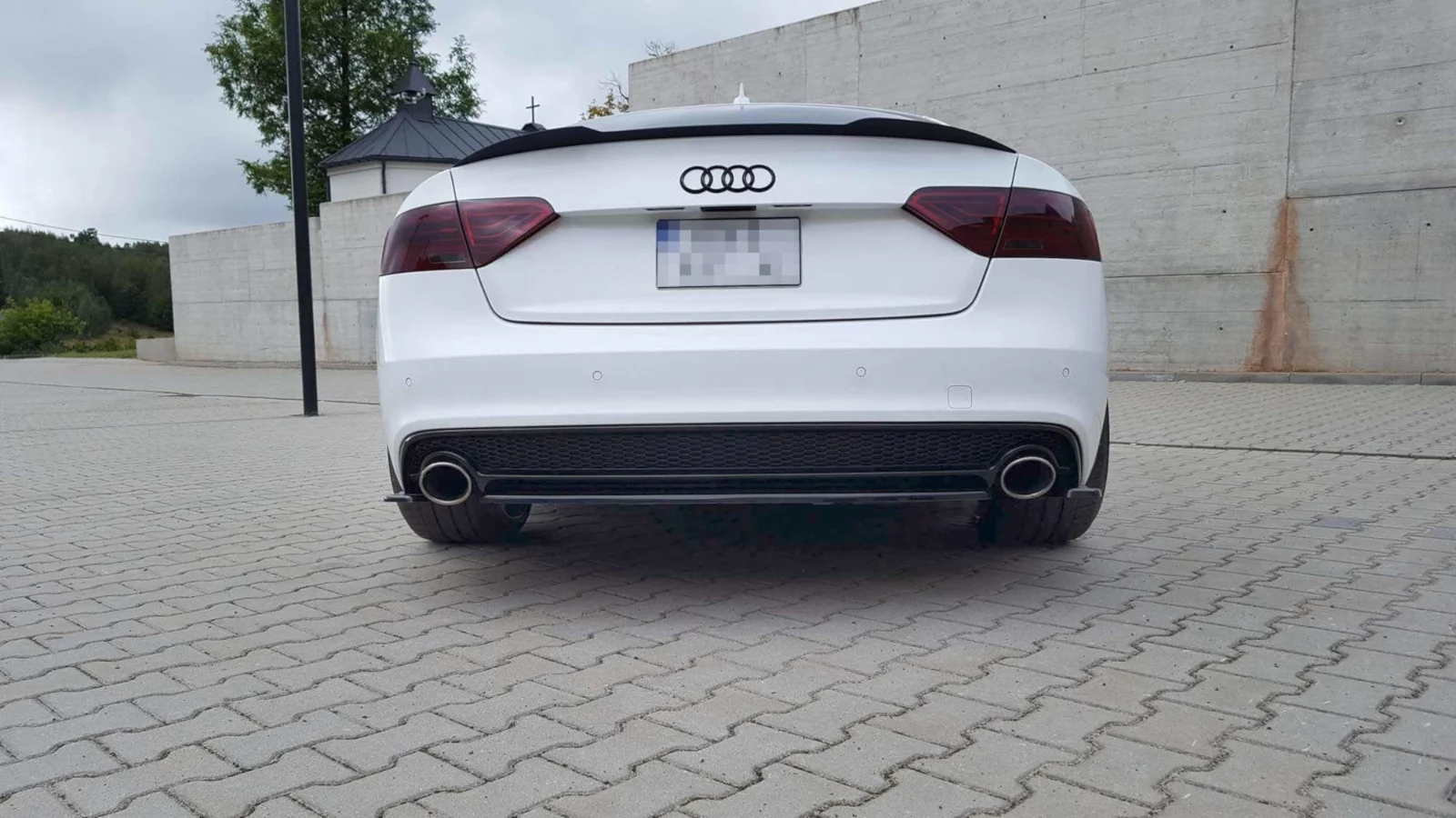 Maxton Design Hecksplitter für Audi A5 S line 8T FL (Ohne – Schwarz glänzend