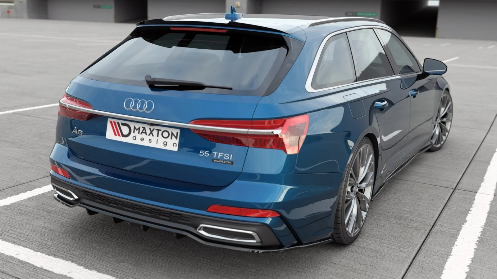 Maxton Design Hecksplitter für Audi A6 S line C8 – Schwarz glänzend – AU-A6-C8-SLINE-RD1G+RD2G