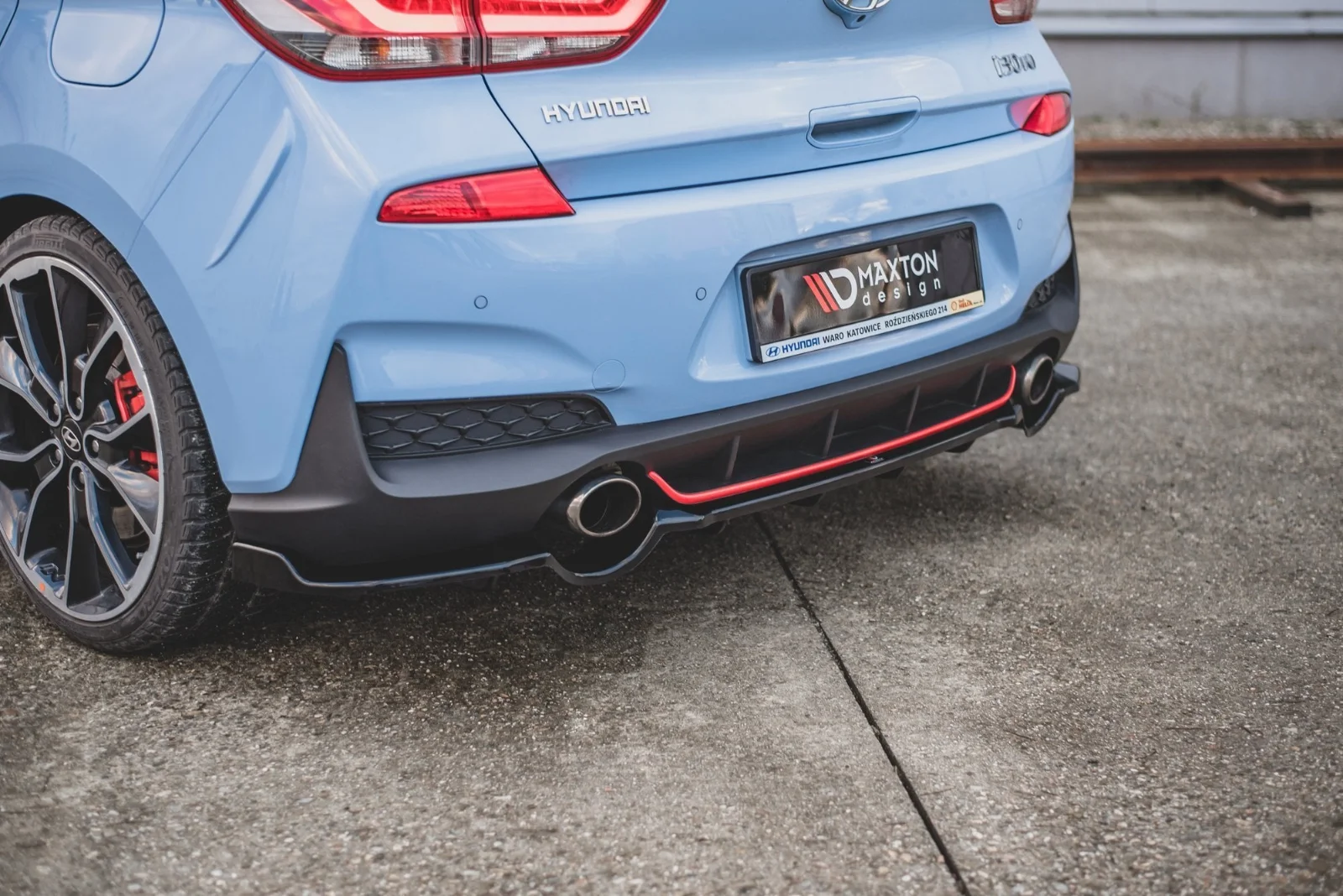 Maxton Design Hecksplitter für Hyundai i30 N Mk3 – Schwarz glänzend – HY-I30-3-N-RD1G+RD2G