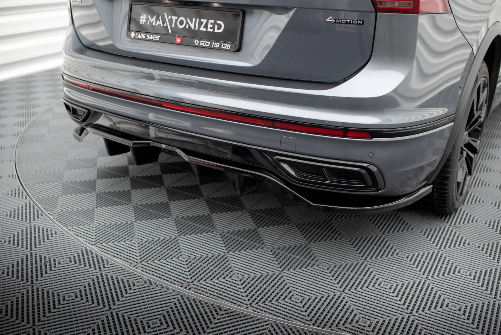 Maxton Hecksplitter für VW Tiguan Allspace R-Line Mk2 FL – Schwarz glänzend