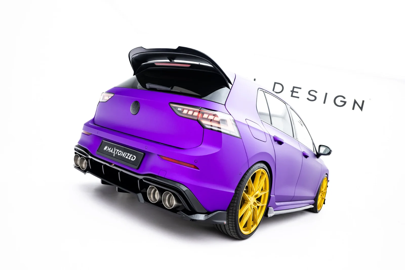 Maxton Design Hecksplitter V.1 für VW Golf 8 R Mk8 FL – Schwarz glänzend