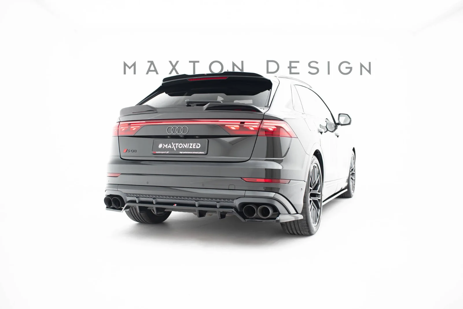 Maxton Design Hecksplitter V.2 für Audi SQ8 Q8 S line Mk1 FL – Schwarz glänzend