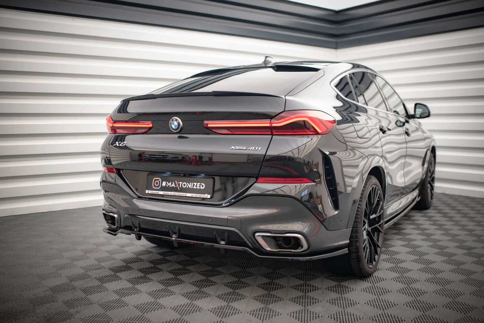 Maxton Design Hecksplitter V.2 für BMW X6 M-Paket G06 – Schwarz glänzend