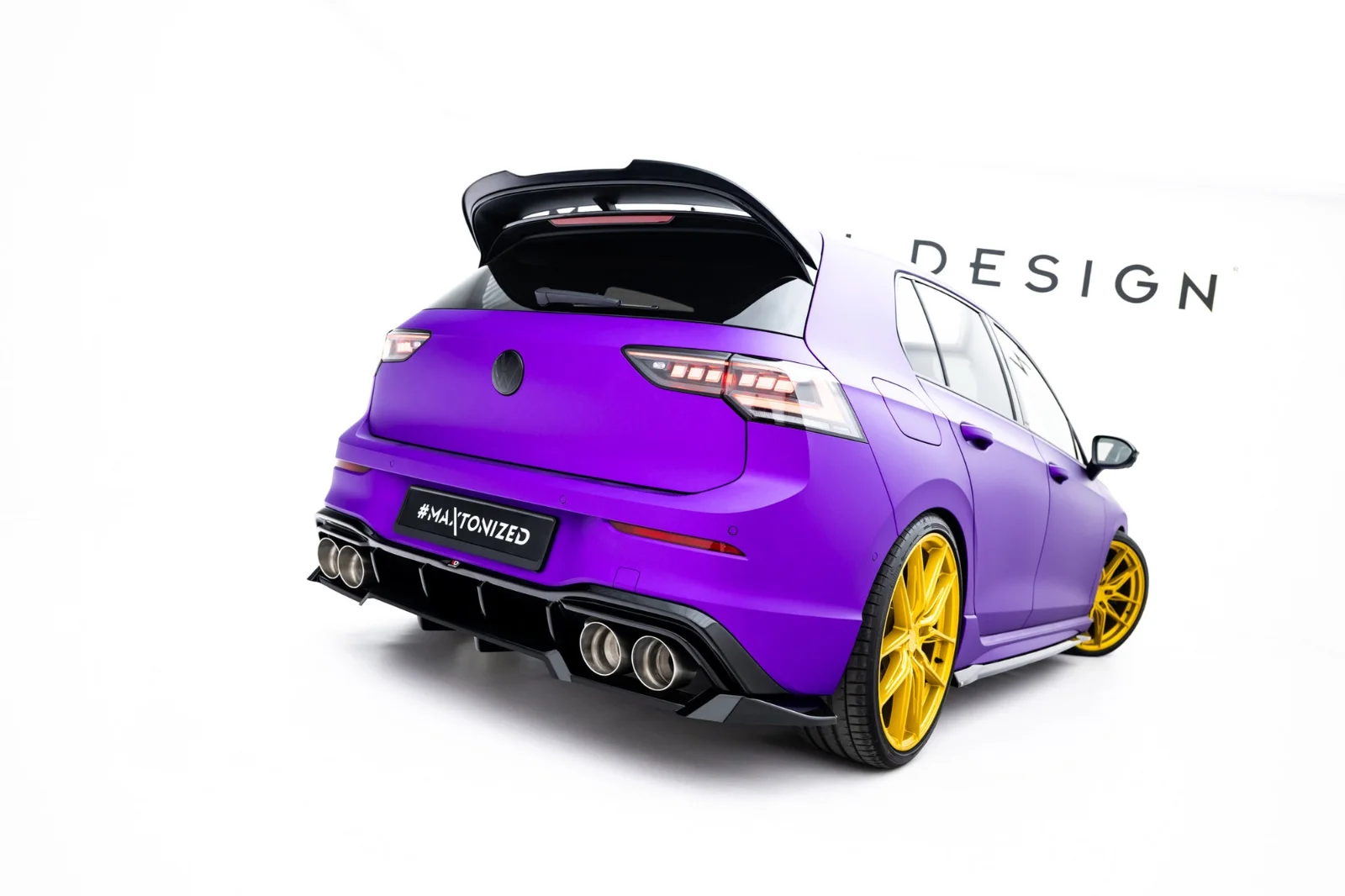 Maxton Design Hecksplitter V.2 für VW Golf 8 R Mk8 FL – Schwarz glänzend
