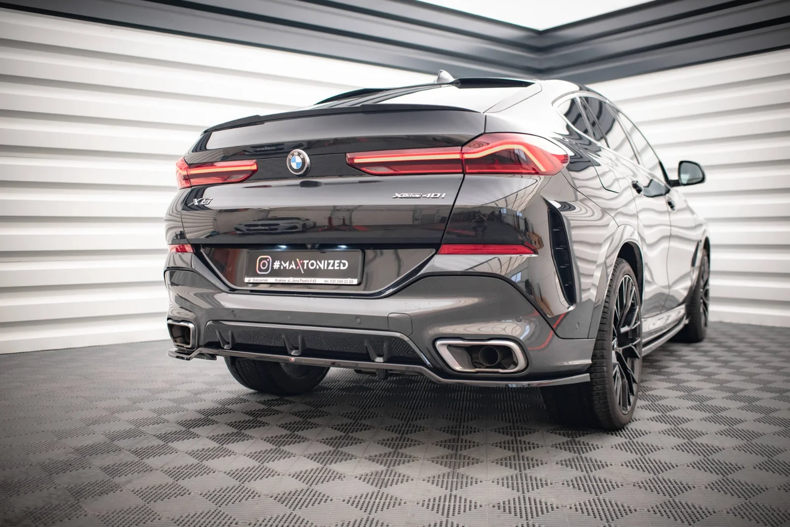 Maxton Design Hecksplitter V.3 für BMW X6 M-Paket G06 – Schwarz glänzend