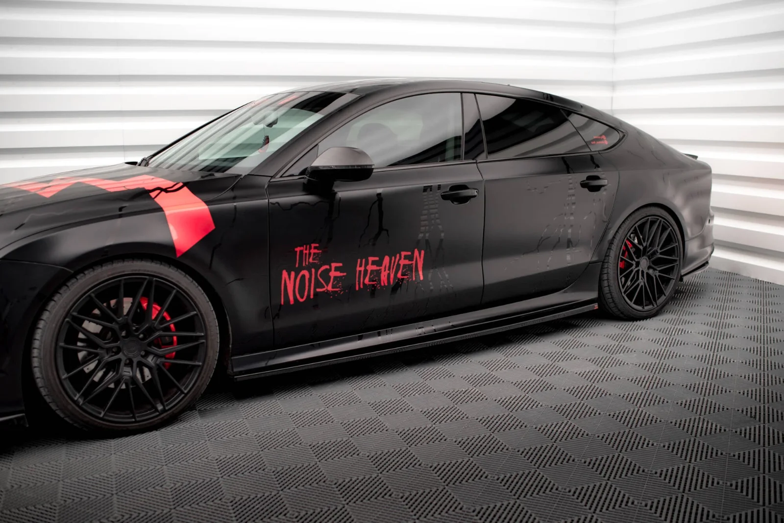 Maxton Seitenschweller-Ansätze für Audi A7 RS7 Look C7 – Schwarz glänzend