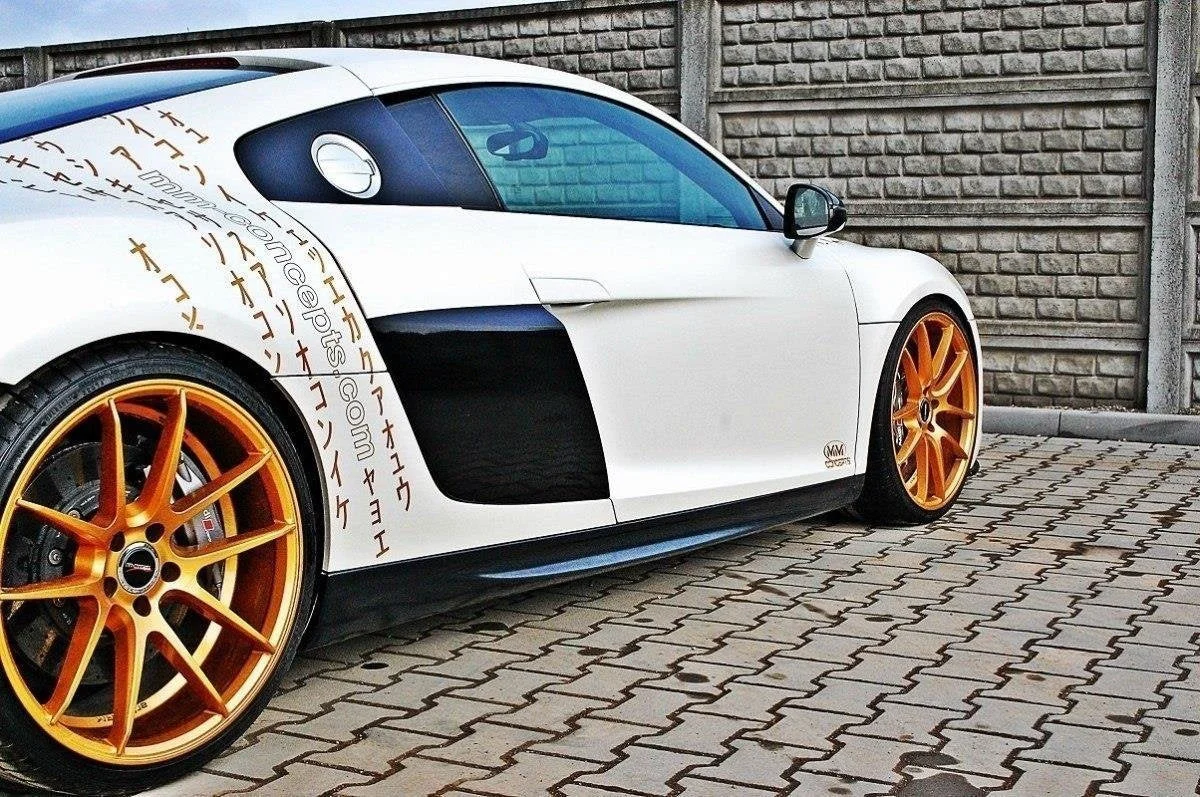 Maxton Design Seitenschweller-Ansätze für Audi R8 Mk1 – Schwarz glänzend – AU-R8-1-S1A – AU-R8-1-S1A