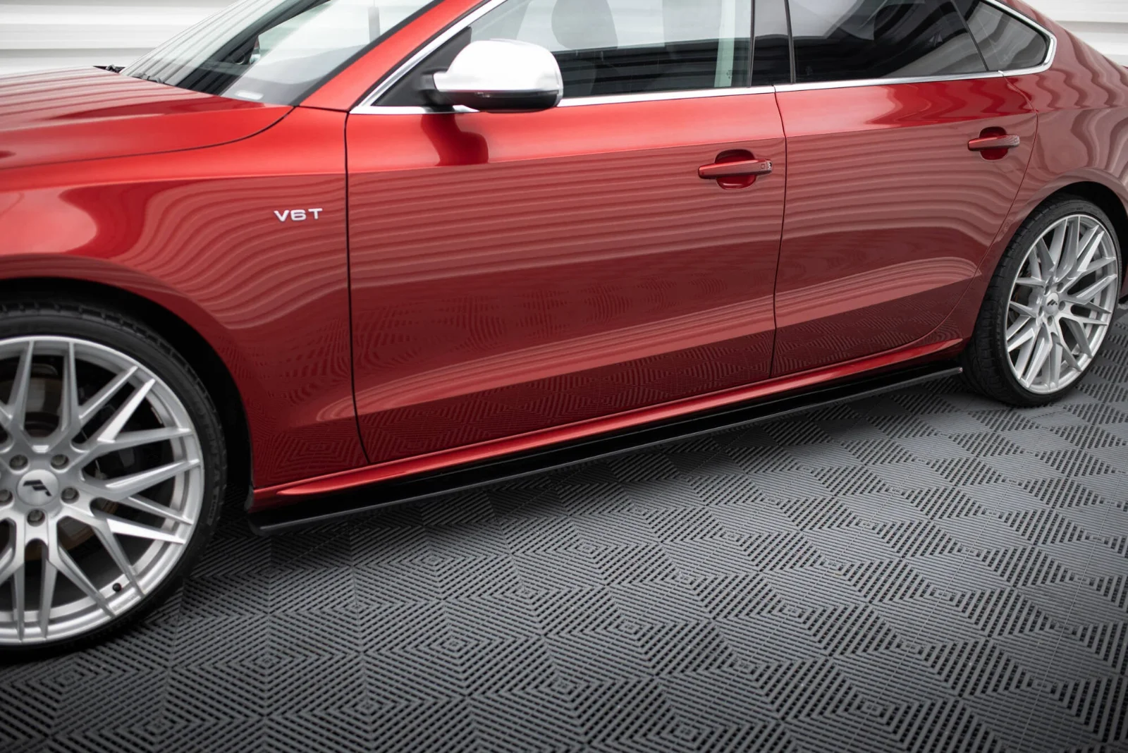 Maxton Seitenschweller-Ansätze für Audi S5 A5 S line 8T FL – Schwarz glänzend