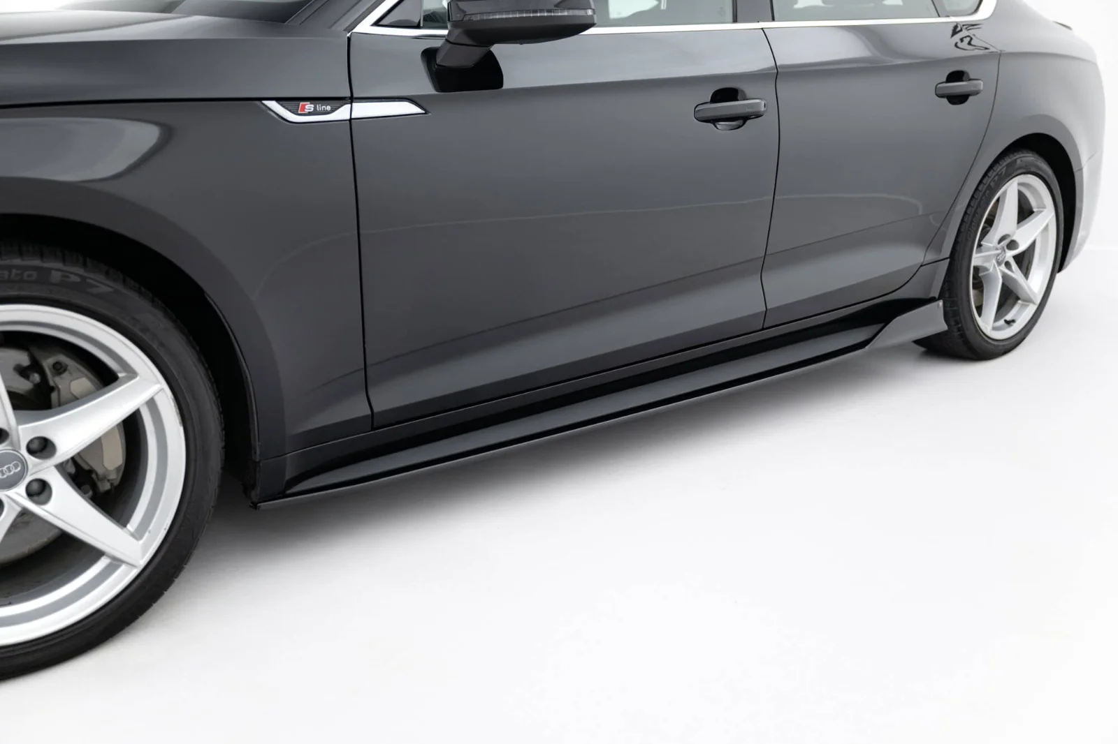Maxton Seitenschweller-Ansätze für Audi S5 A5 S line F5 – Schwarz glänzend – AU-S5-2-SB-SD1G