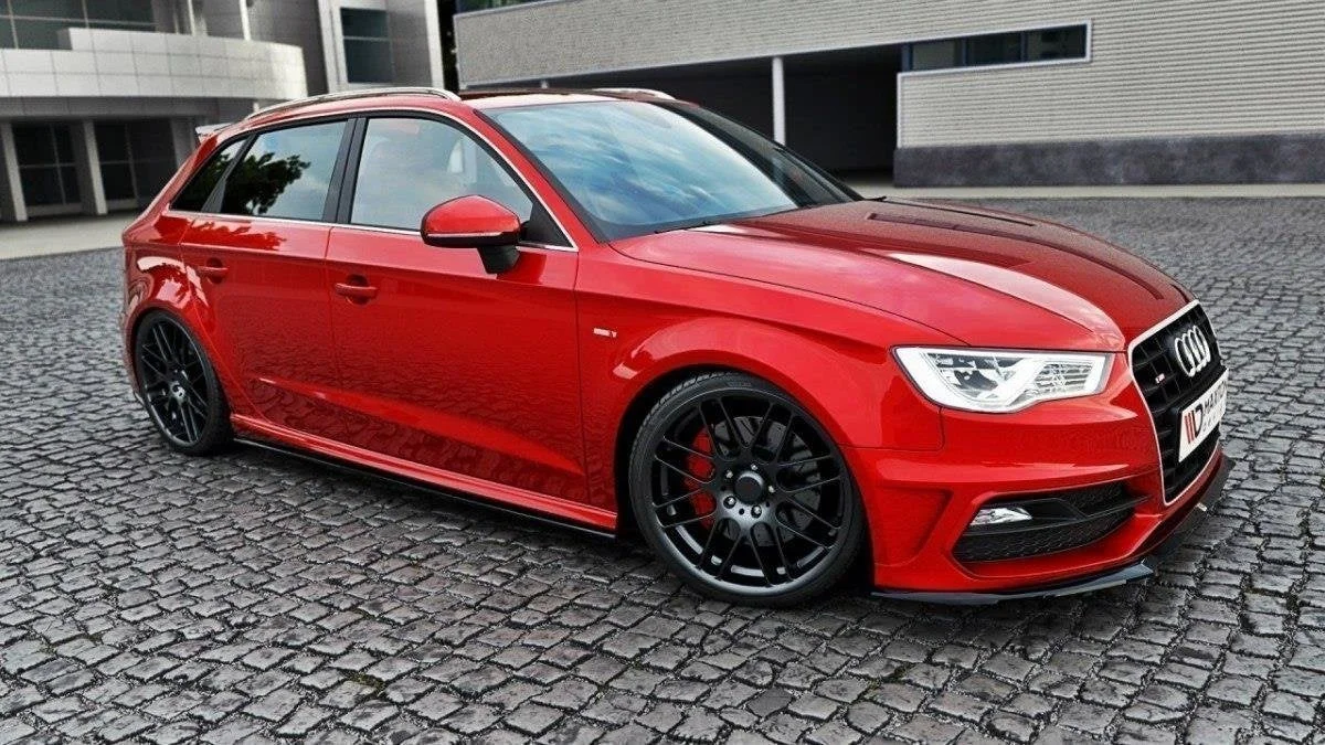 Maxton Seitenschweller-Ansätze V.1 Audi S3 A3 S line 8V FL – Schwarz glänzend – AU-S3-3-SD1G