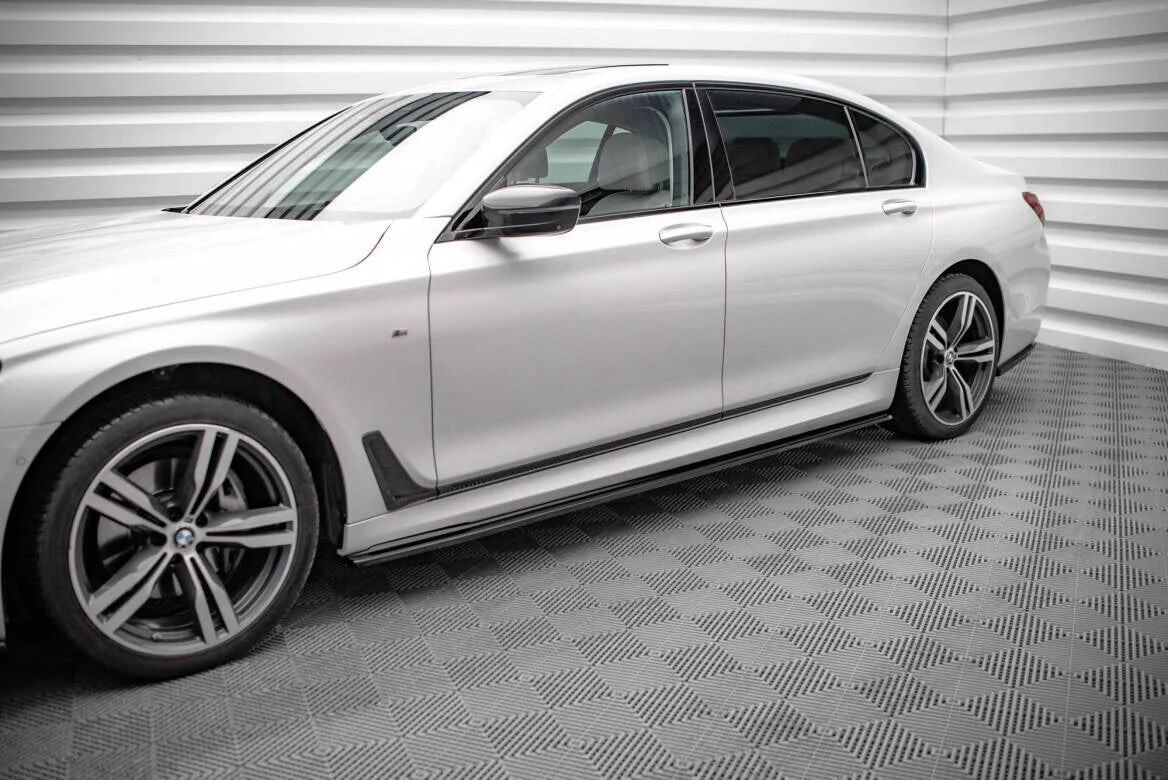 Maxton Seitenschweller-Ansätze V.1 BMW 7er Long M-Paket G12 – Schwarz glänzend