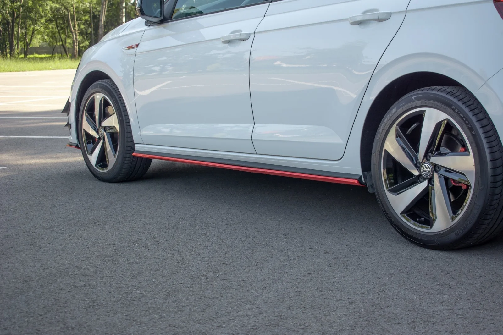 Maxton Seitenschweller-Ansätze für VW Polo GTI R-line Mk6 – Schwarz glänzend