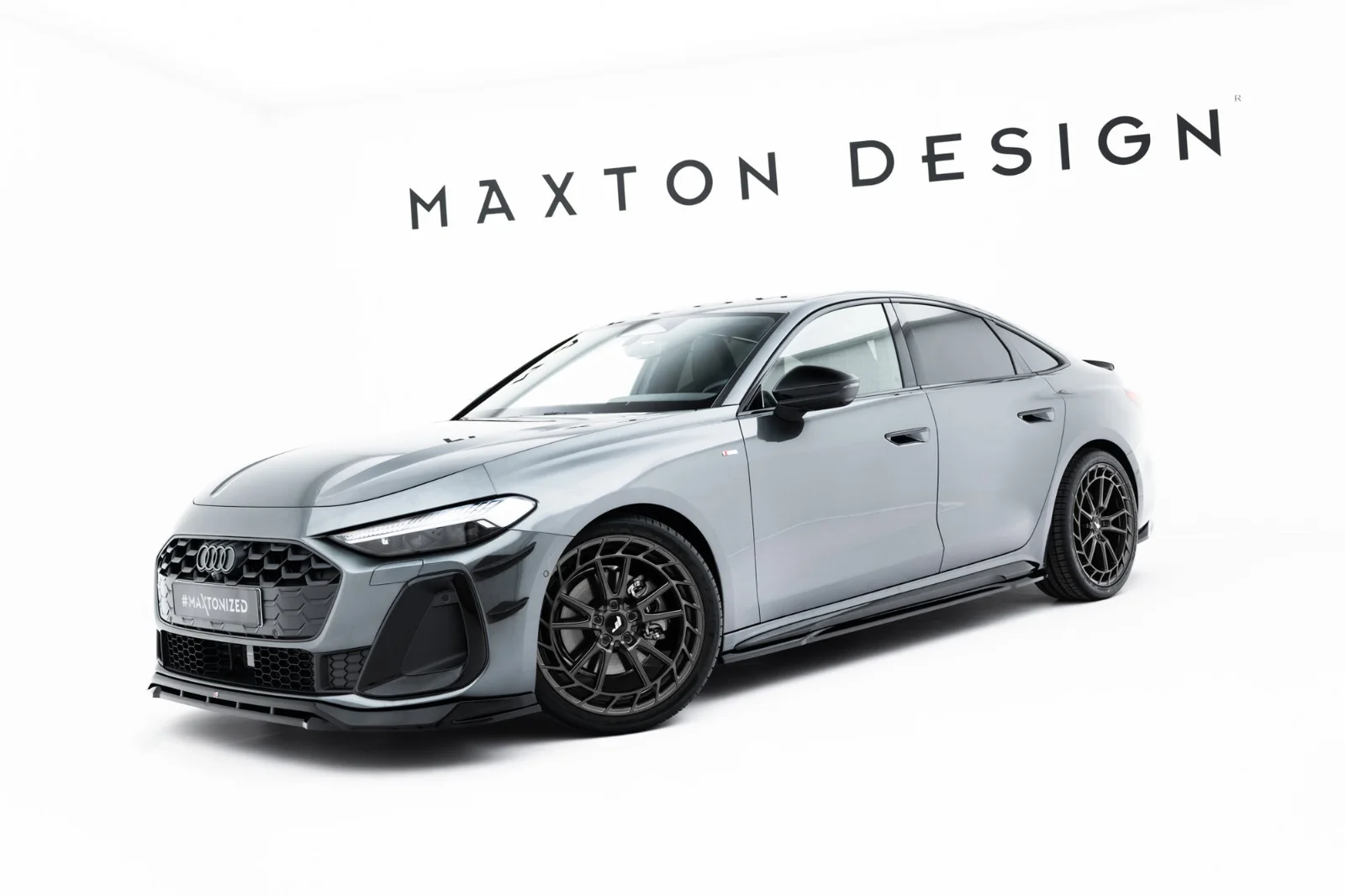 Maxton Design Splitter-Set für Audi A5 S line B10 – Schwarz glänzend