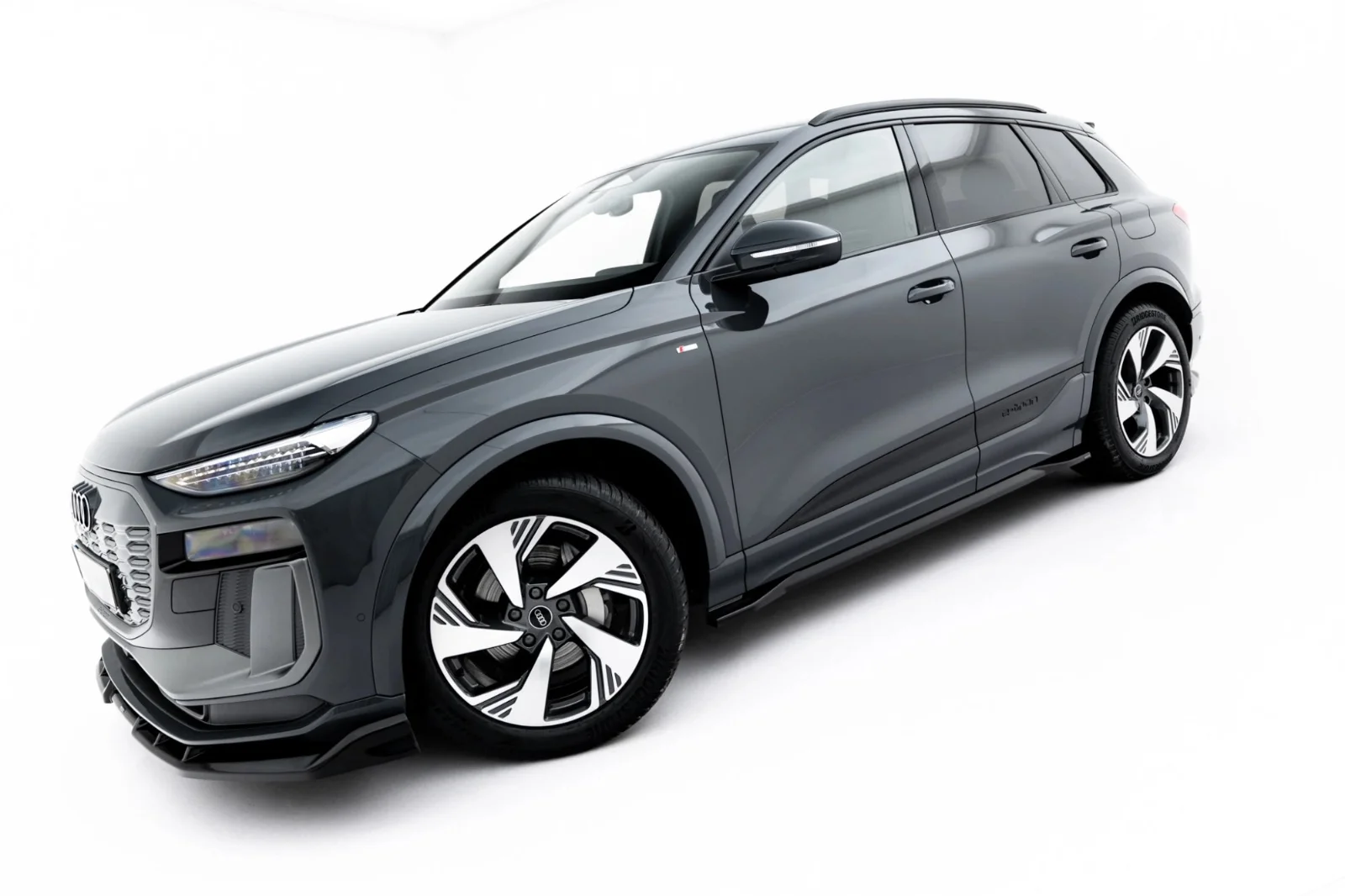 Maxton Splitter-Set für Audi Q6 e-tron S line SQ6 SUV Mk1 – Schwarz glänzend