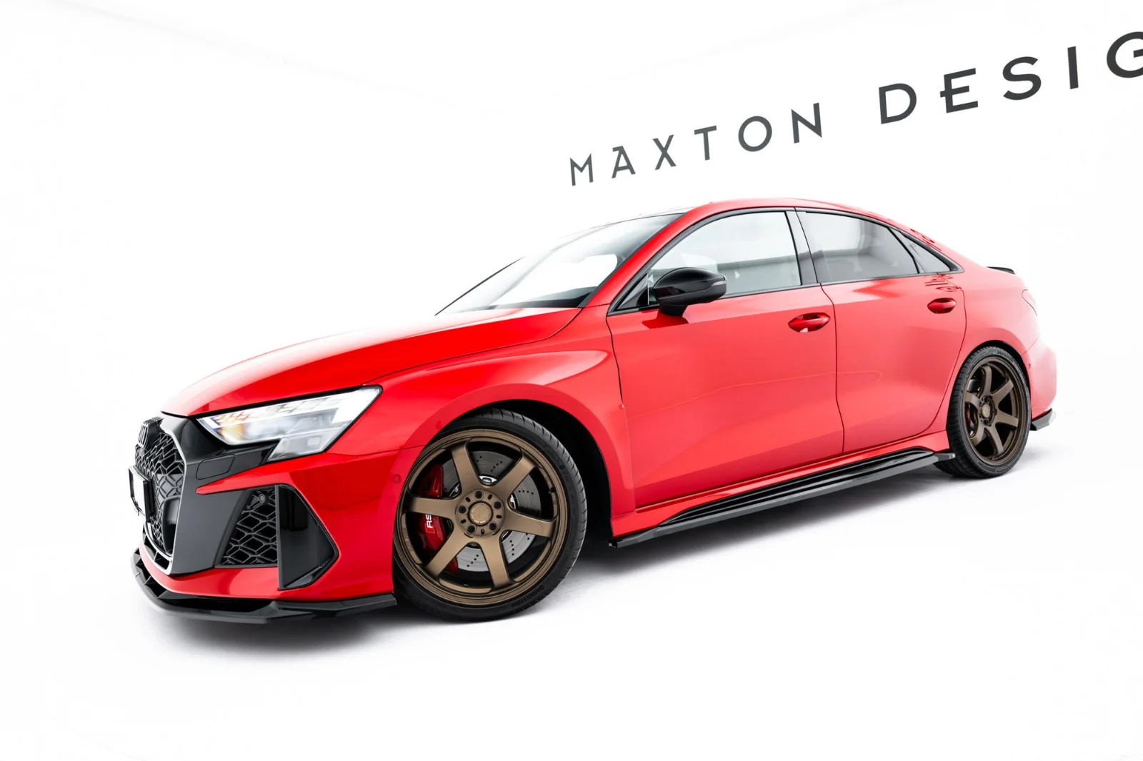 Maxton Design Splitter-Set V.1 für Audi RS3 8Y FL – Schwarz glänzend – AU-RS3-8YF-S-SET1