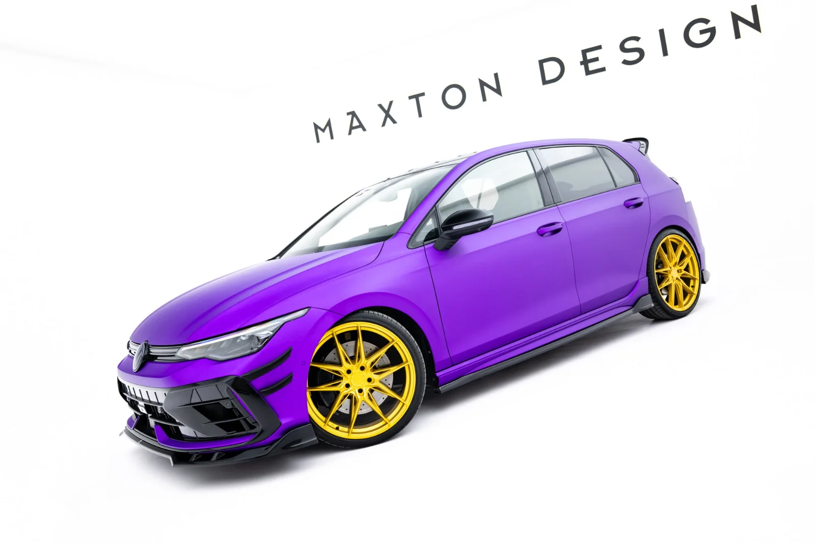 Maxton Design Splitter-Set V.1 für VW Golf 8 R FL – Schwarz glänzend
