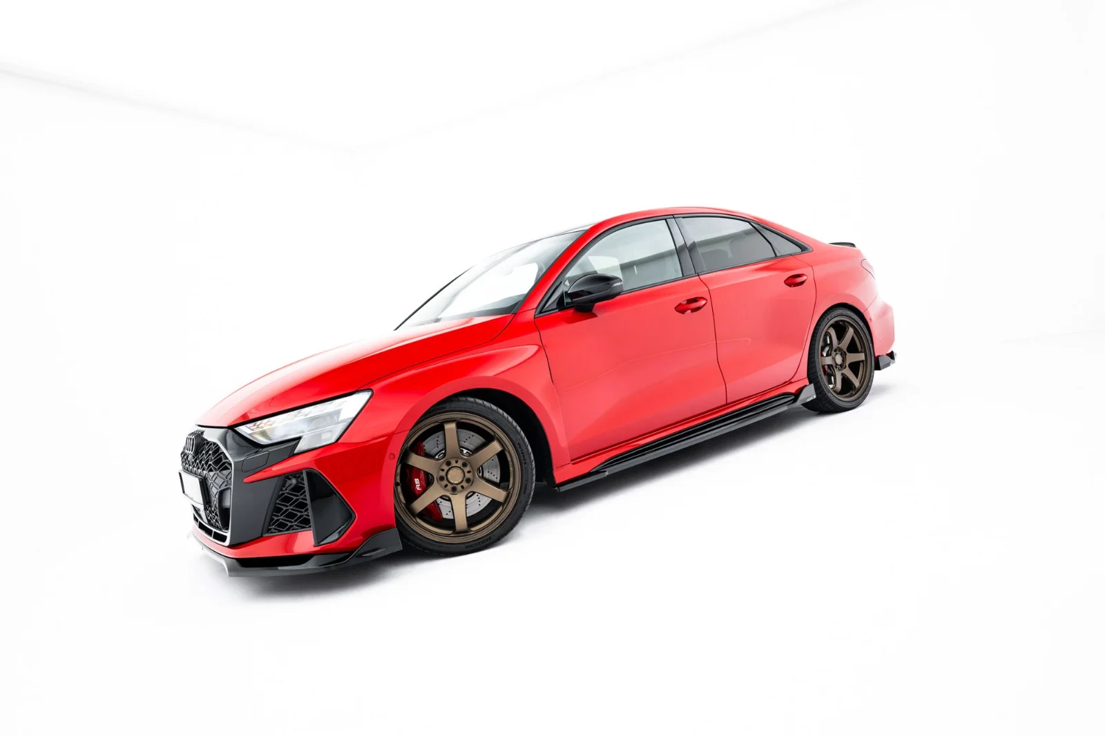 Maxton Design Splitter-Set V.2 für Audi RS3 8Y FL – Schwarz glänzend – AU-RS3-8YF-S-SET2