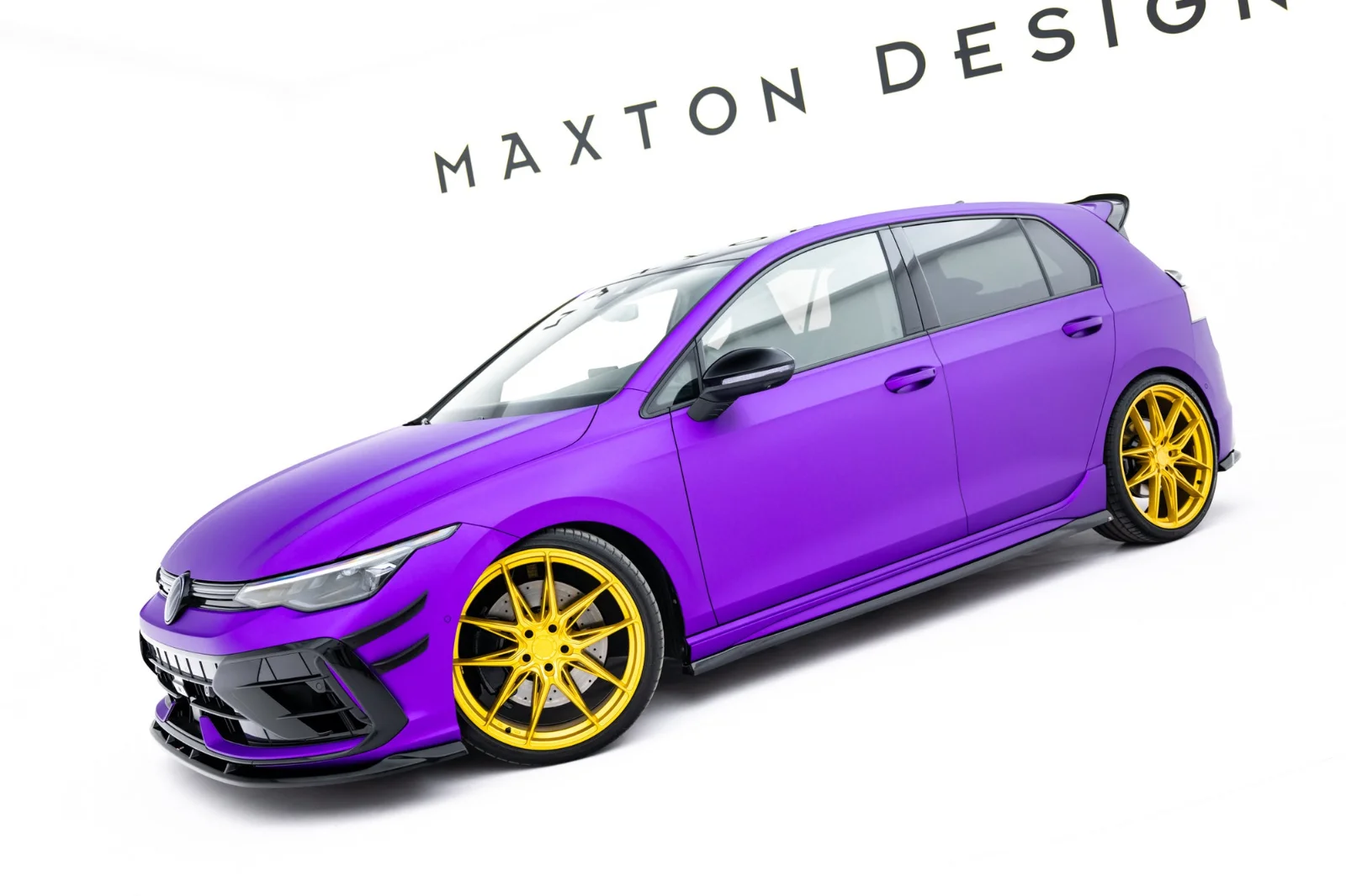 Maxton Design Splitter-Set V.2 für VW Golf 8 R FL – Schwarz glänzend