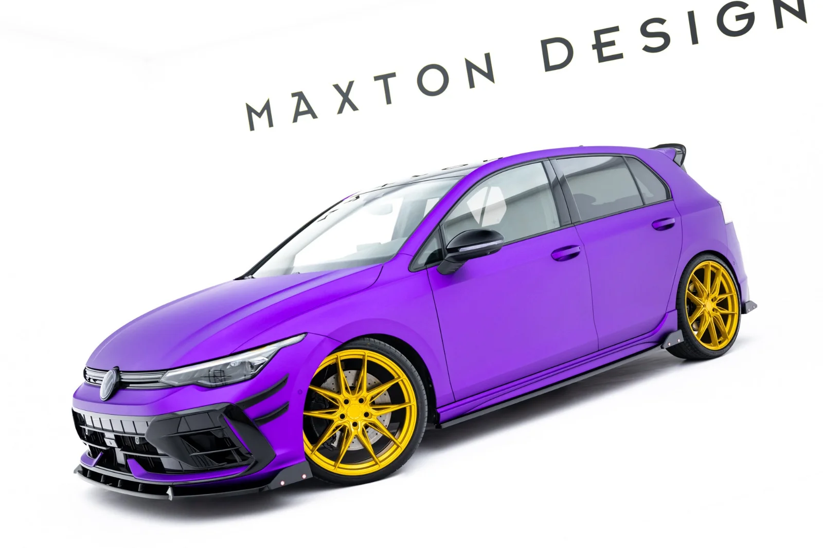 Maxton Design Splitter-Set V.3 für VW Golf 8 R FL – Schwarz glänzend