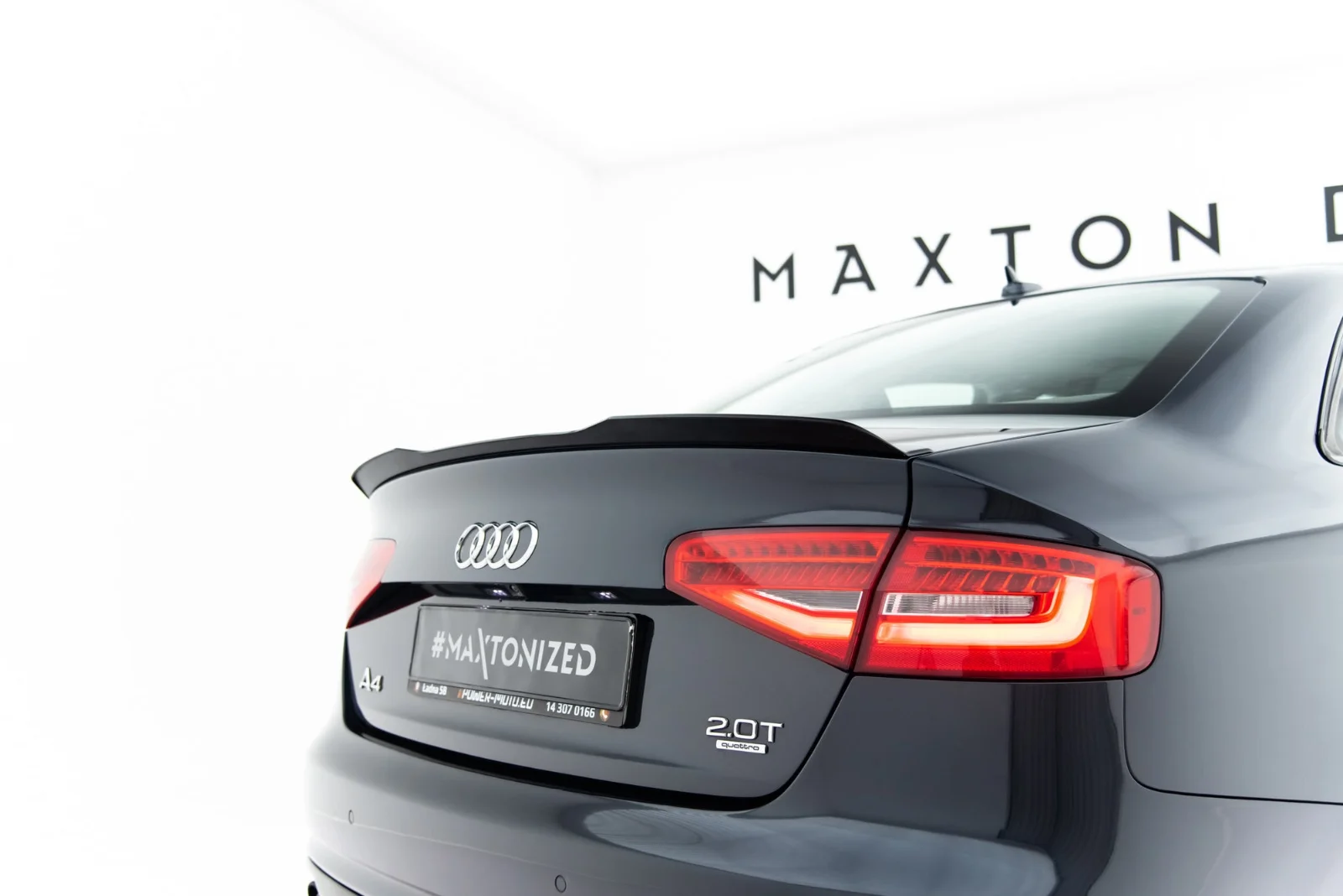 Maxton Design Spoilerlippe für Audi A4 B8 FL – Schwarz glänzend – AU-A4-B8-CAP1G