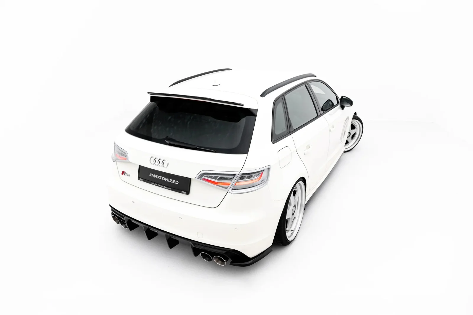 Maxton Design Spoilerlippe für Audi S3 A3 S line 8V FL – Schwarz glänzend – AU-S3-3-CAP1G