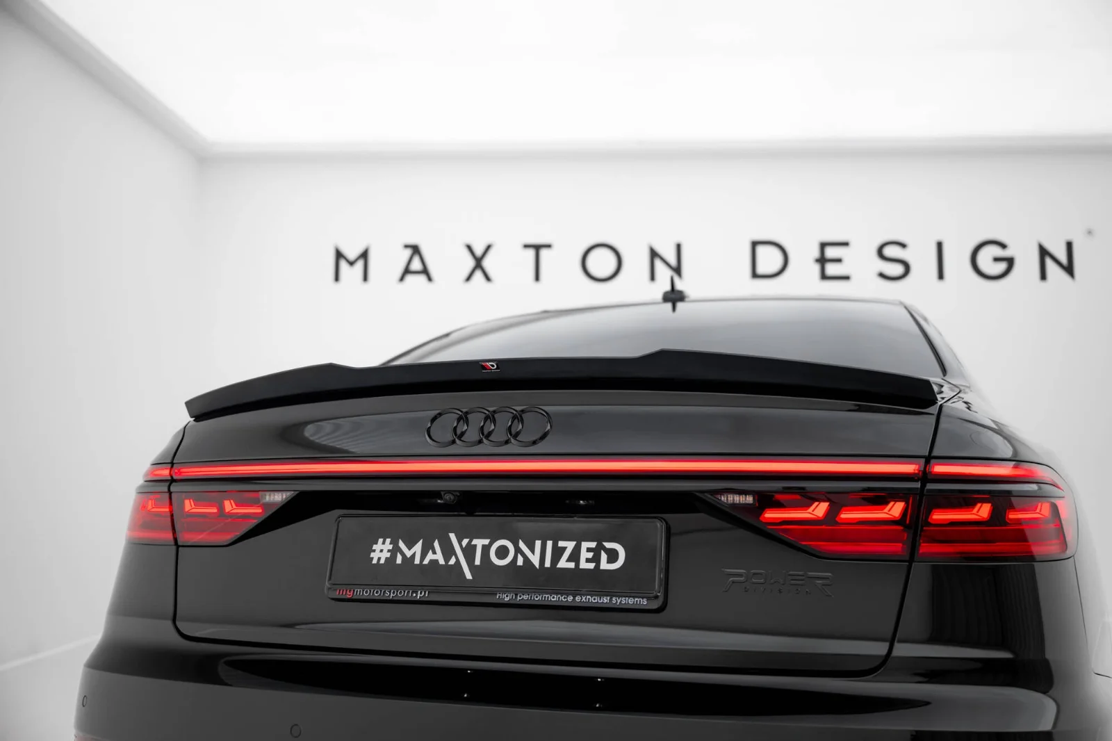 Maxton Design Spoilerlippe für Audi S8 A8 S line D5 FL – Schwarz glänzend