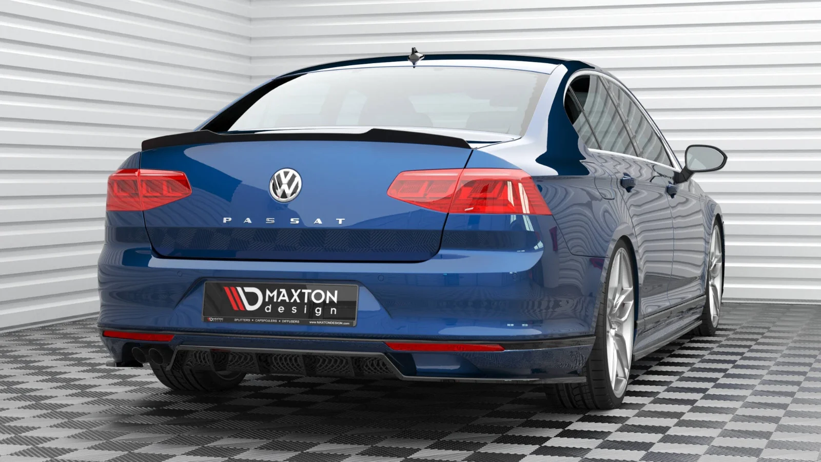 Maxton Design Spoilerlippe für VW Passat R-Line Mk8 (B8) – Schwarz glänzend