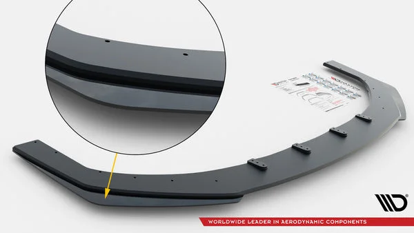 Maxton Design Frontsplitter V.1 für Audi RS3 8Y – Schwarz matt, Flaps schwarz glänzend